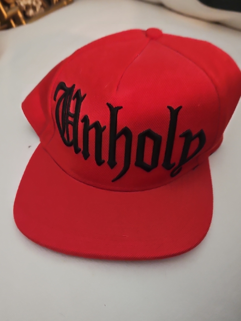 Black Craft Cult Red Unholy Embroidered Snapback Hat